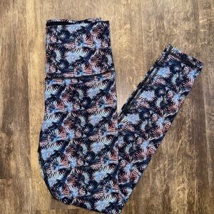 Victoria's Secret Firework Print Leggings - Black and Blue